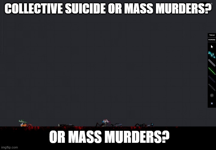 This was at the people's Playground. I downloaded two SCPS mods and did this.Scp 1000 | COLLECTIVE SUICIDE OR MASS MURDERS? OR MASS MURDERS? | image tagged in scp,people playground,collective,mass | made w/ Imgflip meme maker