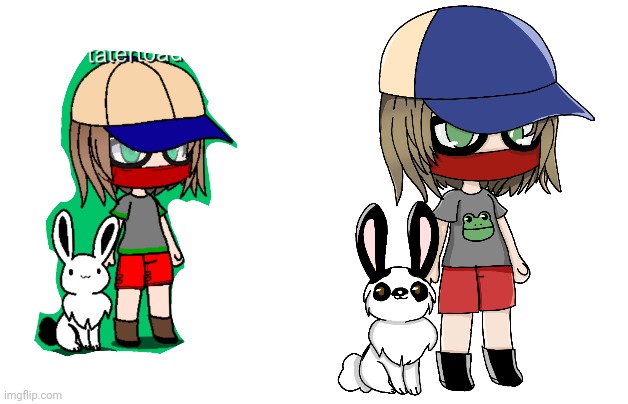 I made myself in gacha club and redrew it ._. | made w/ Imgflip meme maker