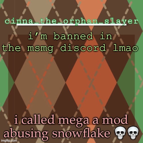 thank you :b:uga | i’m banned in the msmg discord lmao; i called mega a mod abusing snowflake 💀💀 | image tagged in thank you b uga | made w/ Imgflip meme maker