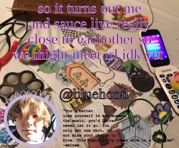 honu's aesthetic template | so it turns out me and sauce live really close to eachother so we might meet irl idk yet | image tagged in honu's aesthetic template | made w/ Imgflip meme maker