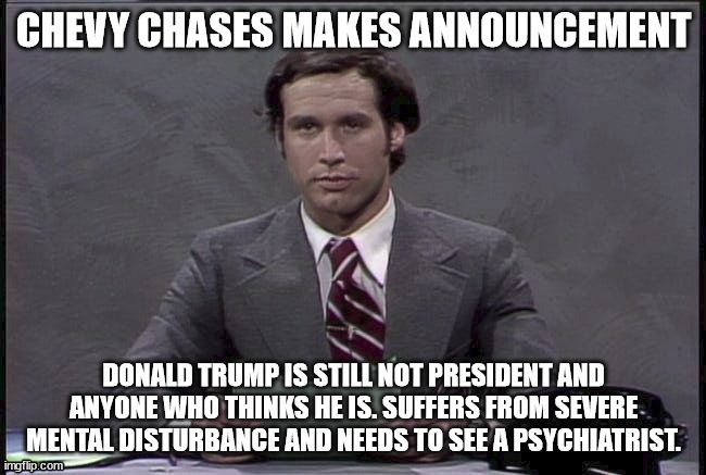 Chevy Chase makes headline | image tagged in donald trump,general franco,january 6,election 2020,insurrection | made w/ Imgflip meme maker