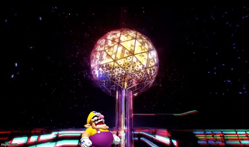 Wario dies after getting crushed by the ball drop.mp3 | image tagged in wario sad,happy birthday,new year,ball drop,memes | made w/ Imgflip meme maker