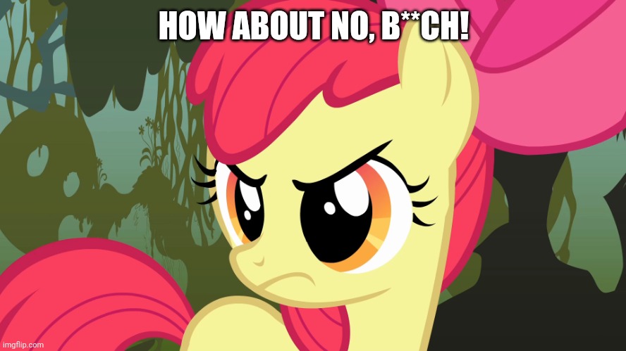 PissedBloom (MLP) | HOW ABOUT NO, B**CH! | image tagged in pissedbloom mlp | made w/ Imgflip meme maker