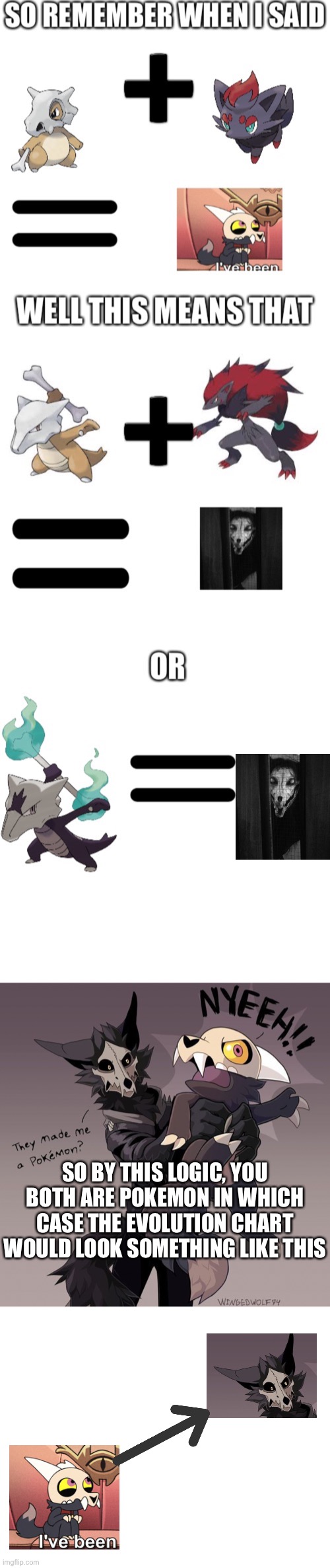 So I was bored | SO BY THIS LOGIC, YOU BOTH ARE POKEMON IN WHICH CASE THE EVOLUTION CHART WOULD LOOK SOMETHING LIKE THIS | made w/ Imgflip meme maker