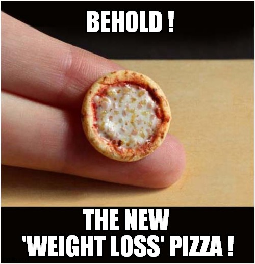 Careful ... There Very Moreish ! |  BEHOLD ! THE NEW 
'WEIGHT LOSS' PIZZA ! | image tagged in fun,weight loss,pizza | made w/ Imgflip meme maker