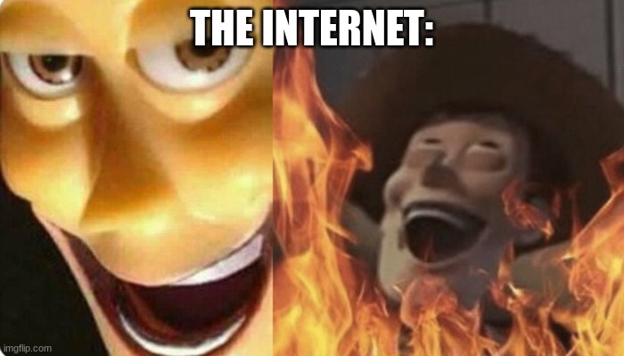 Evil Woody | THE INTERNET: | image tagged in evil woody | made w/ Imgflip meme maker