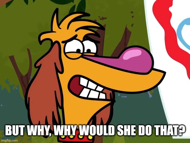 BUT WHY, WHY WOULD SHE DO THAT? | made w/ Imgflip meme maker