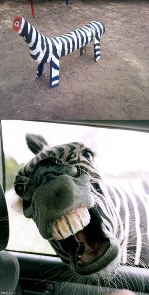 Broken Zebra | image tagged in zebra face,zebra,design fails,you had one job,memes,playground | made w/ Imgflip meme maker