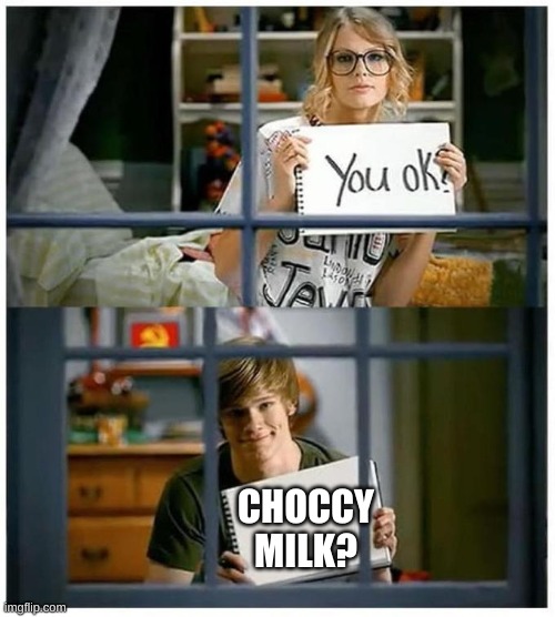 Taylor Swift You Ok | CHOCCY MILK? | image tagged in taylor swift you ok | made w/ Imgflip meme maker