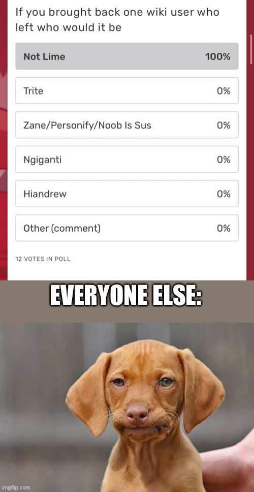EVERYONE ELSE: | image tagged in dissapointed puppy | made w/ Imgflip meme maker