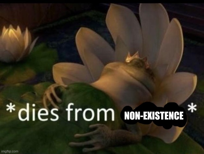 Dies from cringe | NON-EXISTENCE | image tagged in dies from cringe | made w/ Imgflip meme maker
