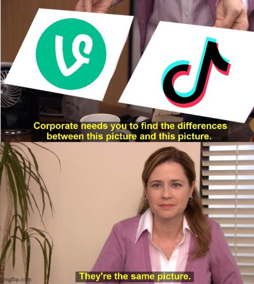 corporate wants you to find the difference | image tagged in corporate wants you to find the difference,vine,tiktok | made w/ Imgflip meme maker