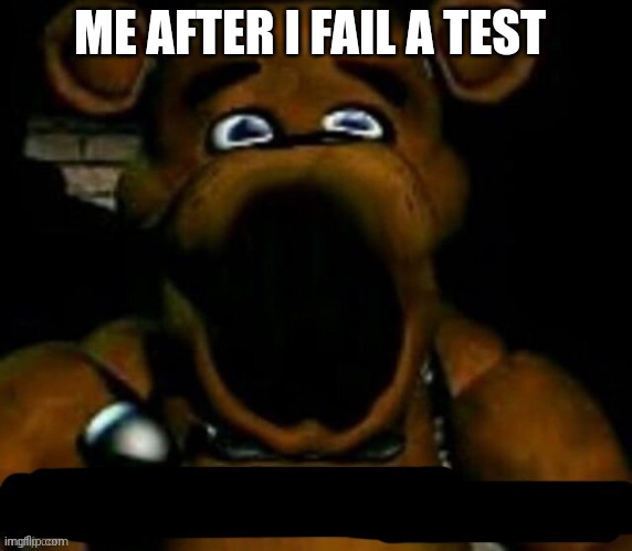 stupid freddy fazbear | ME AFTER I FAIL A TEST | image tagged in stupid freddy fazbear | made w/ Imgflip meme maker