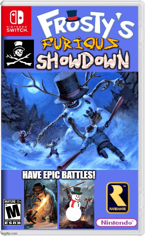 WINTER WONDERLAND OF DEATH | HAVE EPIC BATTLES! | image tagged in nintendo switch,winter,frosty the snowman,snowman,fake switch games | made w/ Imgflip meme maker
