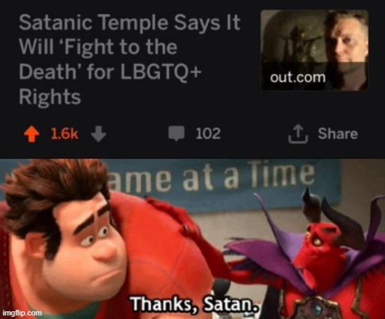 *when Satan is nicer than society* | made w/ Imgflip meme maker