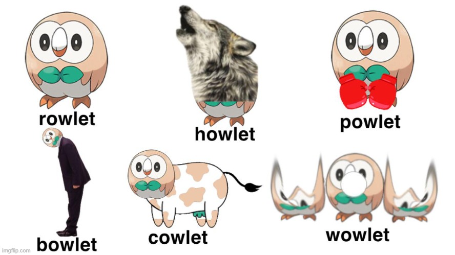 rowlet, rowlet, rowlet | made w/ Imgflip meme maker