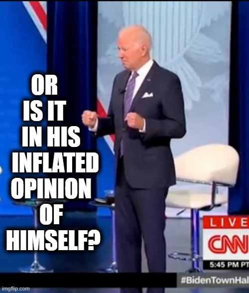 OR    IS IT     IN HIS    INFLATED OPINION      OF     
 HIMSELF? | made w/ Imgflip meme maker
