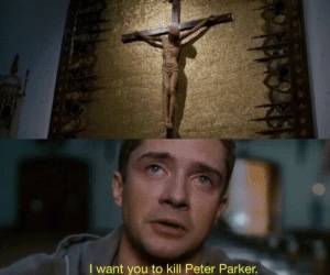 High Quality Praying to Kill Peter Parker Blank Meme Template
