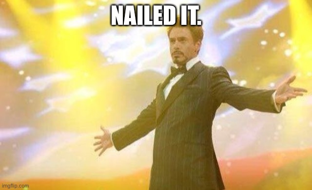 When You Nail It | NAILED IT. | image tagged in when you nail it | made w/ Imgflip meme maker