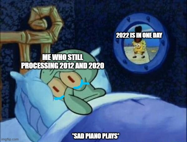 Time goes by so fast | 2022 IS IN ONE DAY; ME WHO STILL PROCESSING 2012 AND 2020; *SAD PIANO PLAYS* | image tagged in cowboy spongebob,2022,sad | made w/ Imgflip meme maker