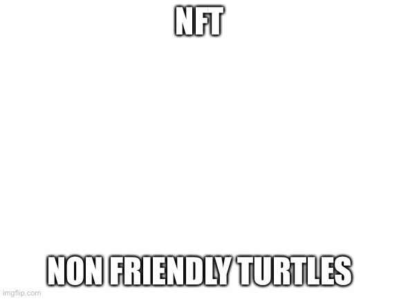 Blank White Template | NFT; NON FRIENDLY TURTLES | image tagged in blank white template | made w/ Imgflip meme maker