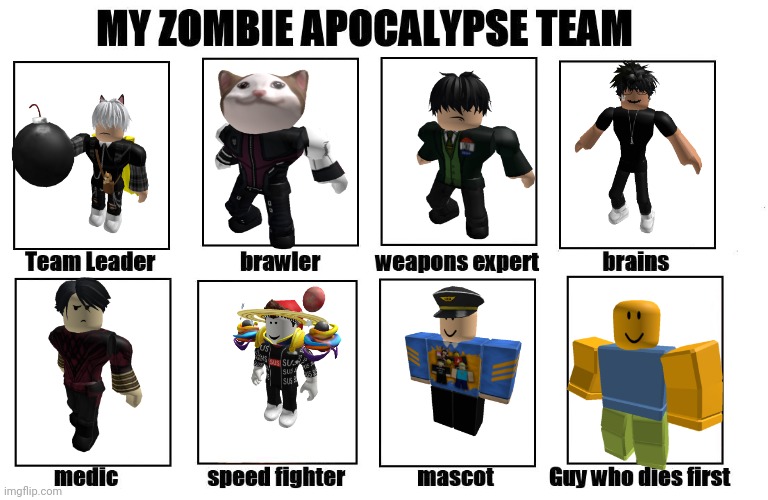 Untitled Image | image tagged in my zombie apocalypse team | made w/ Imgflip meme maker