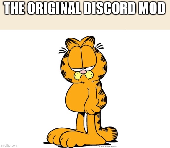 Grumpy Garfield | THE ORIGINAL DISCORD MOD | image tagged in grumpy garfield | made w/ Imgflip meme maker