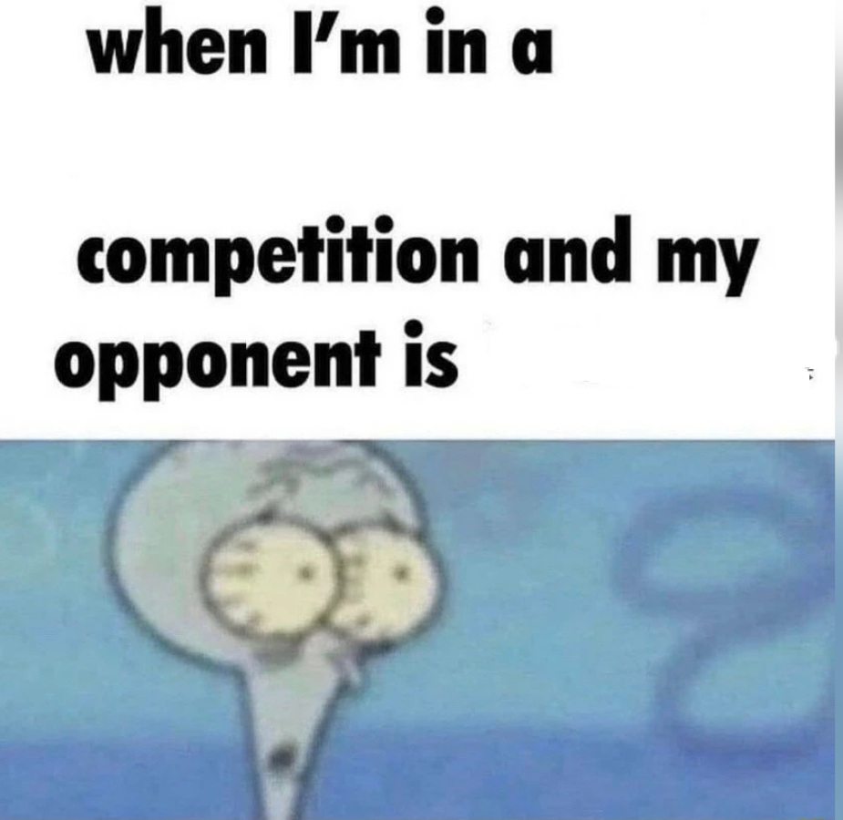 Squidward competition Blank Meme Template