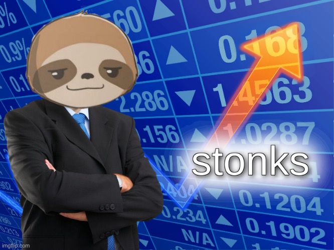 sloth stonks Blank Meme Template