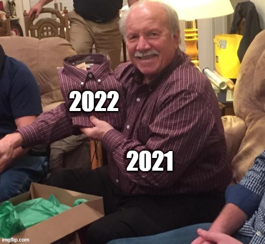 Happy New Year 2022 | 2022; 2021 | image tagged in same shirt | made w/ Imgflip meme maker