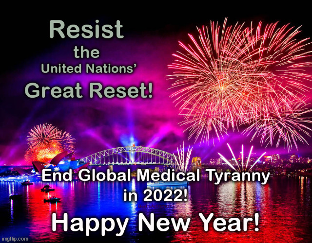 Resist global medical tyranny in 2022 Resist the united nations Great Reset ... Resist | image tagged in memes,happy new year | made w/ Imgflip meme maker