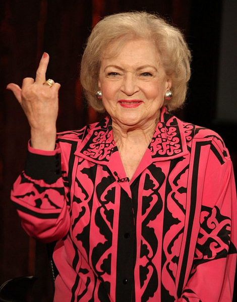 Betty White Finger Blank Meme Template