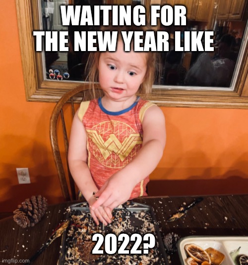 New Year Hesitation | WAITING FOR THE NEW YEAR LIKE; 2022? | image tagged in hesitation,happy new year,kid | made w/ Imgflip meme maker