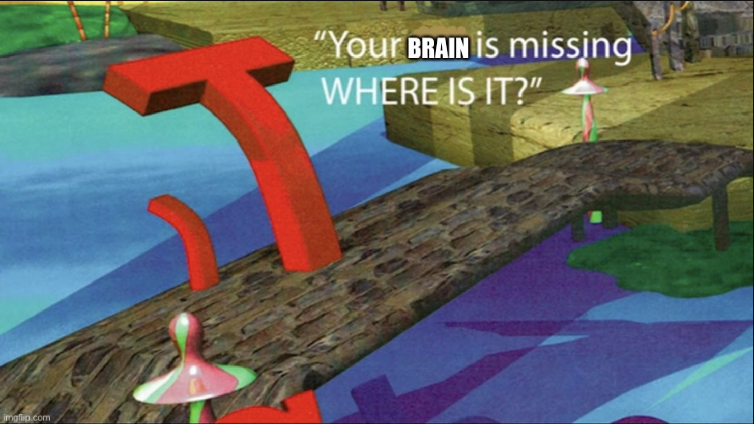 High Quality Your brain is missing WHERE IS IT Blank Meme Template