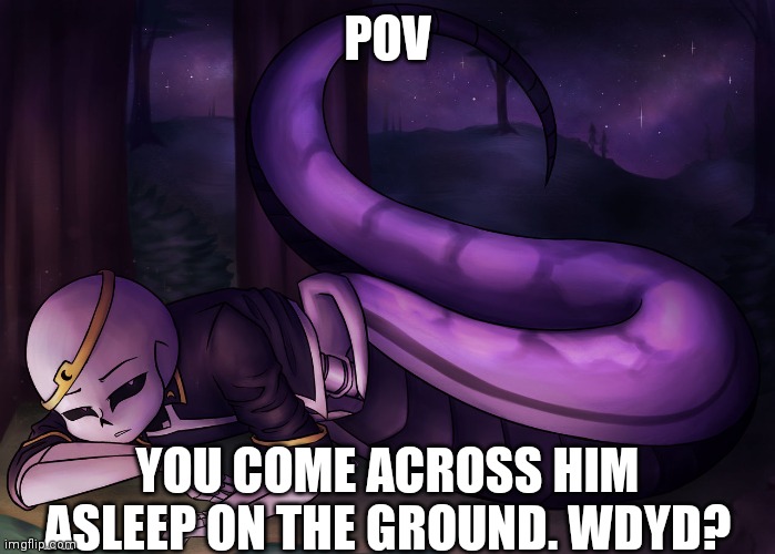 No OP OC'S Please | POV; YOU COME ACROSS HIM ASLEEP ON THE GROUND. WDYD? | made w/ Imgflip meme maker