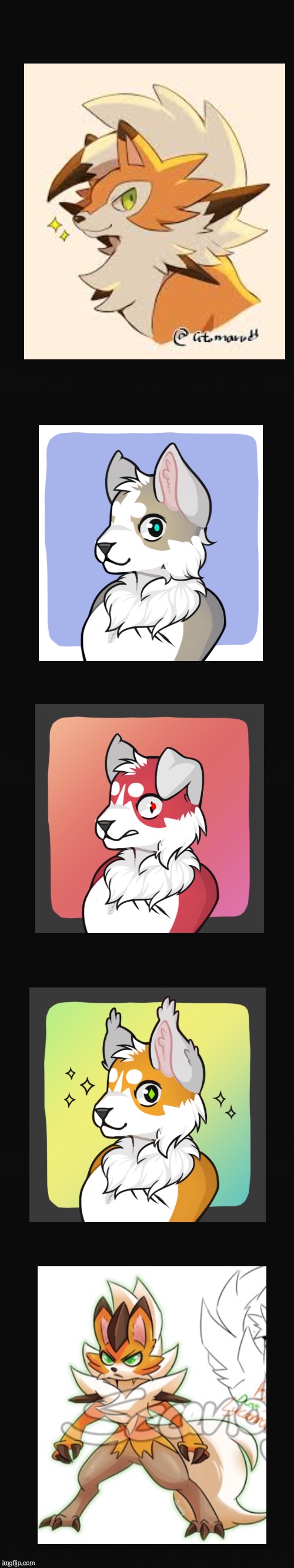 I tried making the lycanroc evolutions on picrew lol | image tagged in long blank template,pokemon,lycanroc,picrew | made w/ Imgflip meme maker