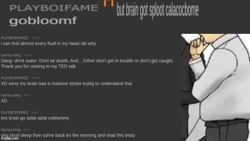 *dies of a fucking stroke* shit got me speaking in tongues bruv | made w/ Imgflip meme maker