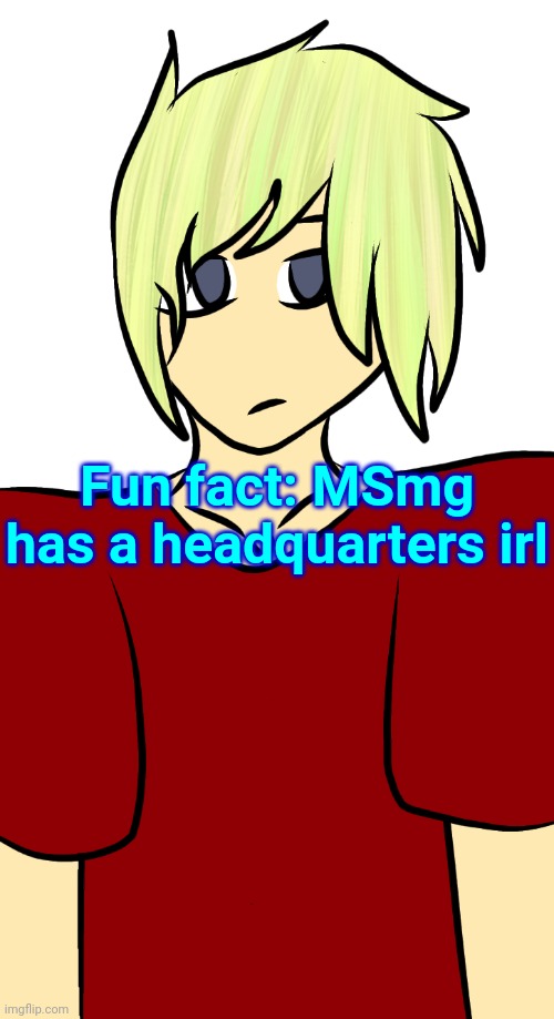 Blonde mf | Fun fact: MSmg has a headquarters irl | image tagged in blonde mf | made w/ Imgflip meme maker