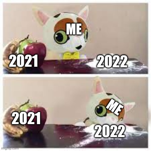 2022 explained by spleens | ME; 2021; 2022; ME; 2021; 2022 | image tagged in graystillplays spleens fruit or cocaine cocaine it is,graystillplays,cats,spleens,2021-2022 | made w/ Imgflip meme maker