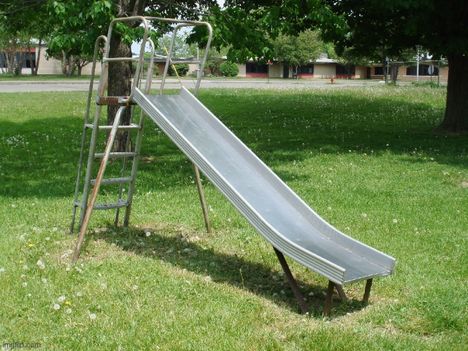 Metal Playground Slide | image tagged in metal playground slide | made w/ Imgflip meme maker