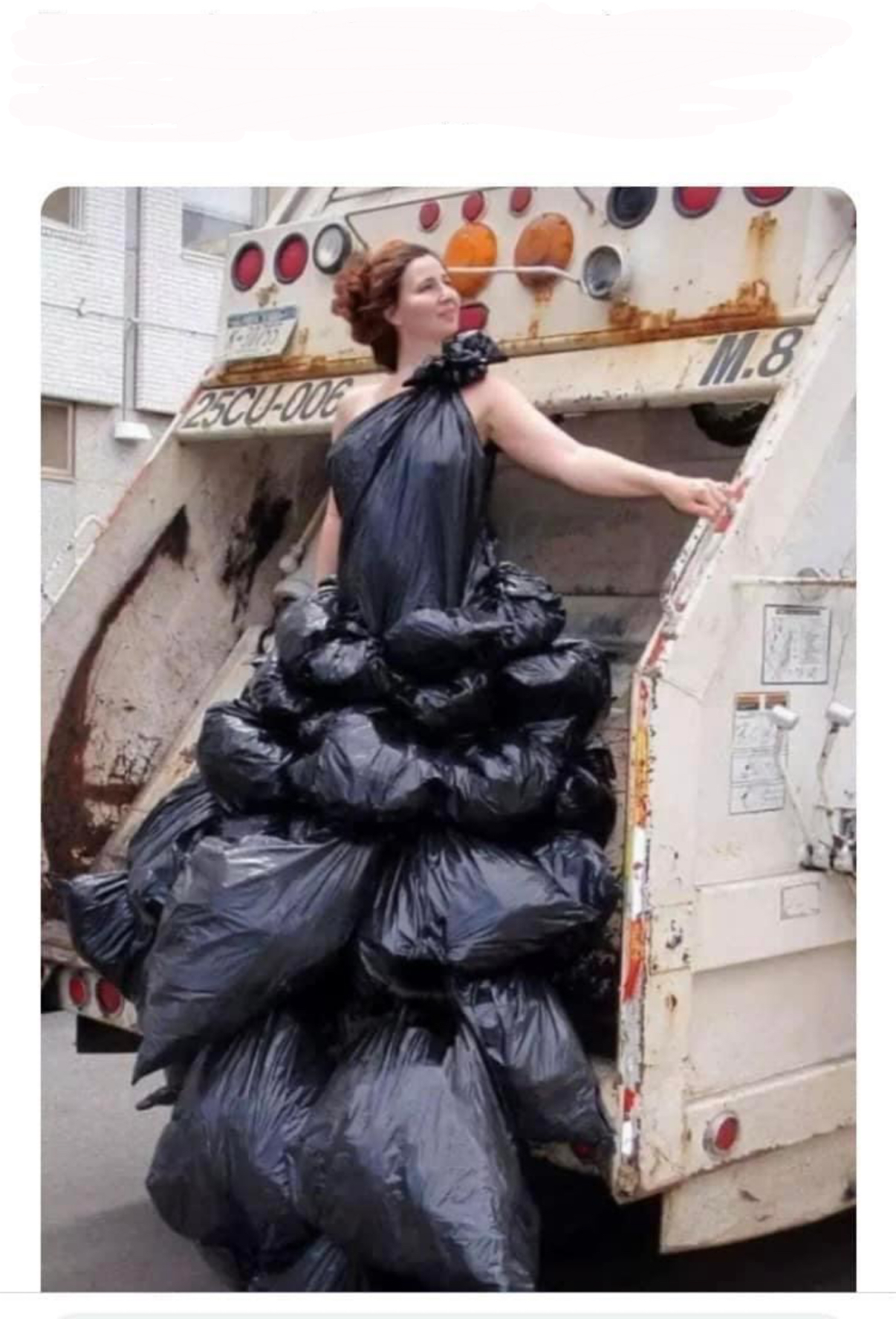 Trash bag dress Blank Meme Template