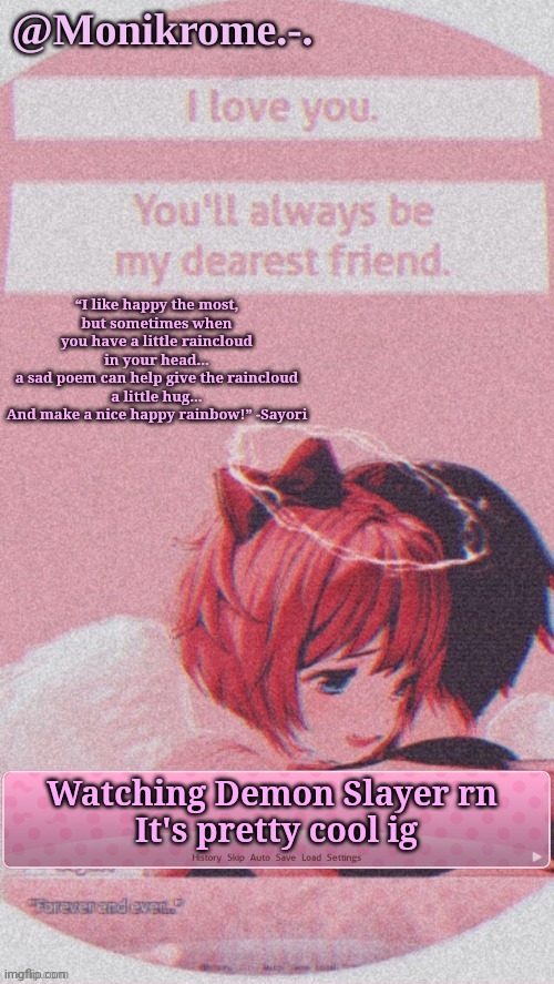 Thanks Tsuyu/Laks | Watching Demon Slayer rn 
It's pretty cool ig | image tagged in thanks tsuyu/laks | made w/ Imgflip meme maker