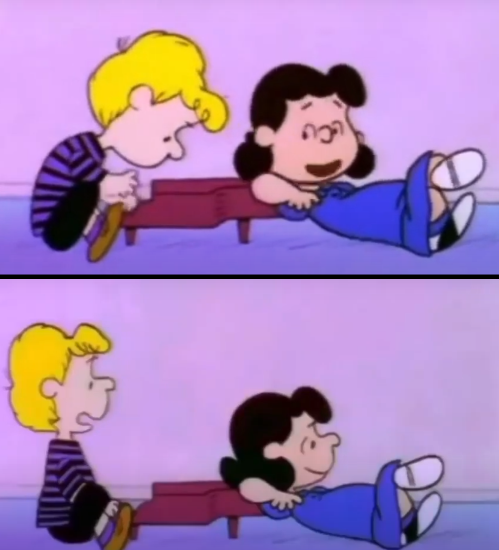 High Quality Schroeder and Lucy Blank Meme Template