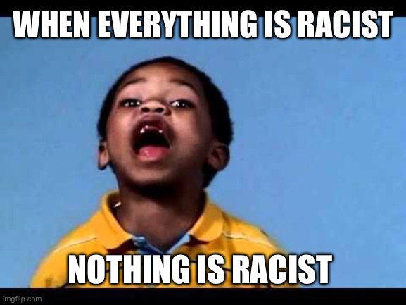 That's racist 2 | WHEN EVERYTHING IS RACIST NOTHING IS RACIST | image tagged in that's racist 2 | made w/ Imgflip meme maker