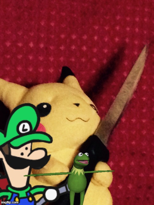 luigi saves kermit from pikachu | made w/ Imgflip meme maker