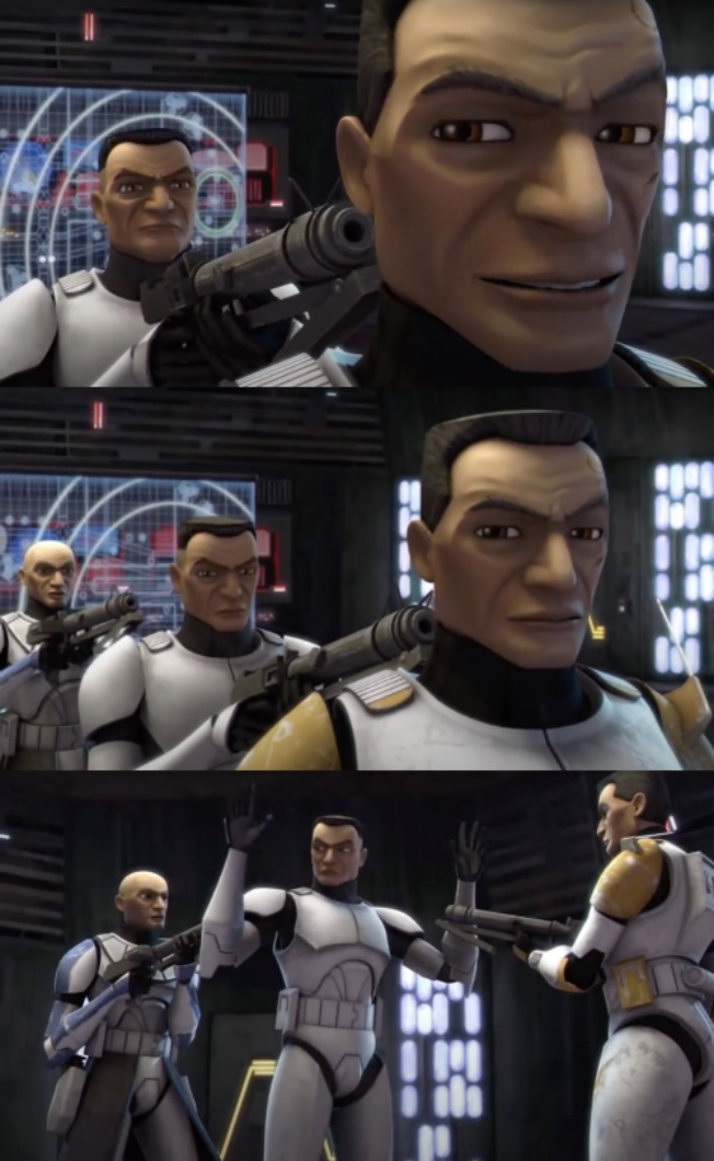 Clones pointing guns Blank Meme Template