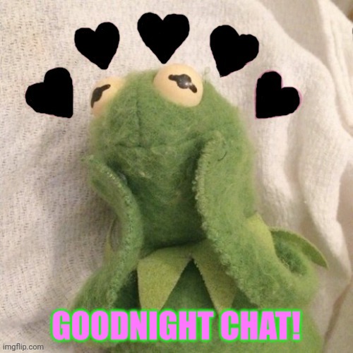 Gn! | GOODNIGHT CHAT! | image tagged in blush black | made w/ Imgflip meme maker