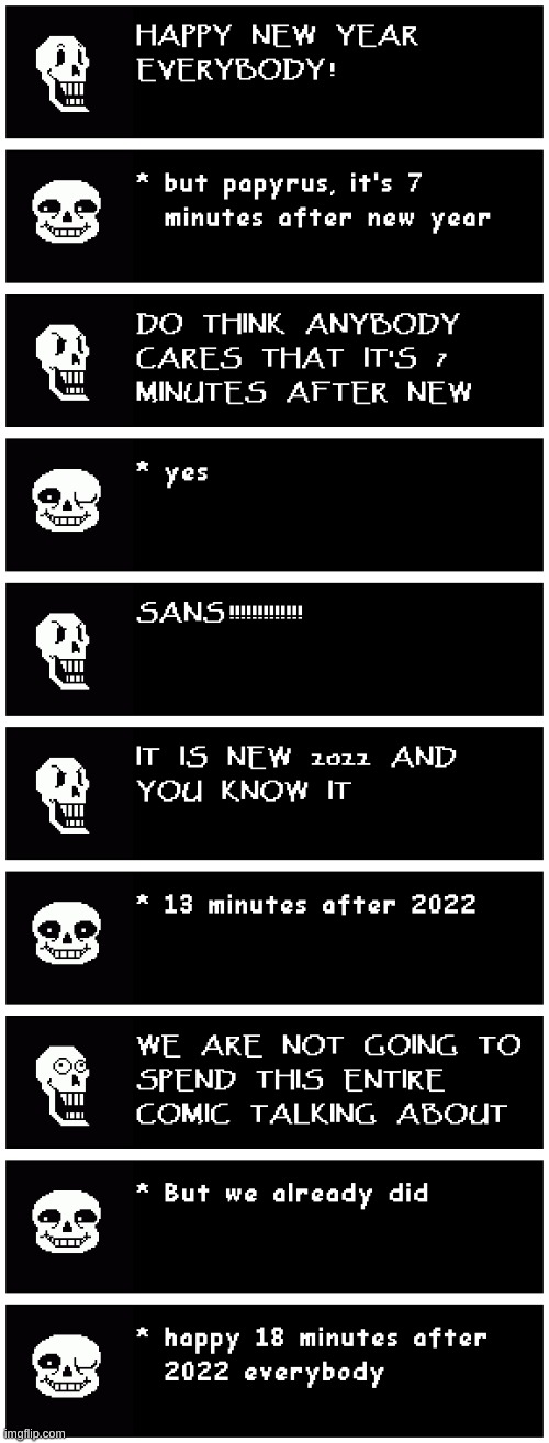 Happy new year | image tagged in undertale,comics | made w/ Imgflip meme maker