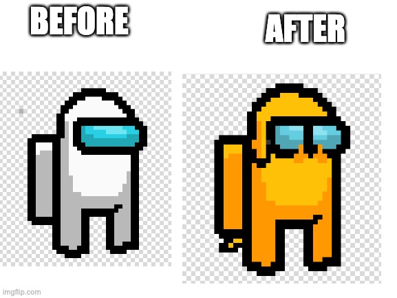 Among Us Jake (Comment Who's Next) | BEFORE; AFTER | image tagged in among us,adventure time | made w/ Imgflip meme maker