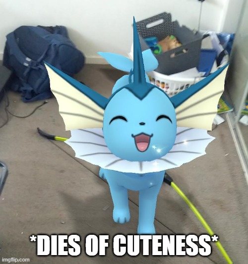 HE IS SO ADORABLE!!! | *DIES OF CUTENESS* | image tagged in vaporeon | made w/ Imgflip meme maker